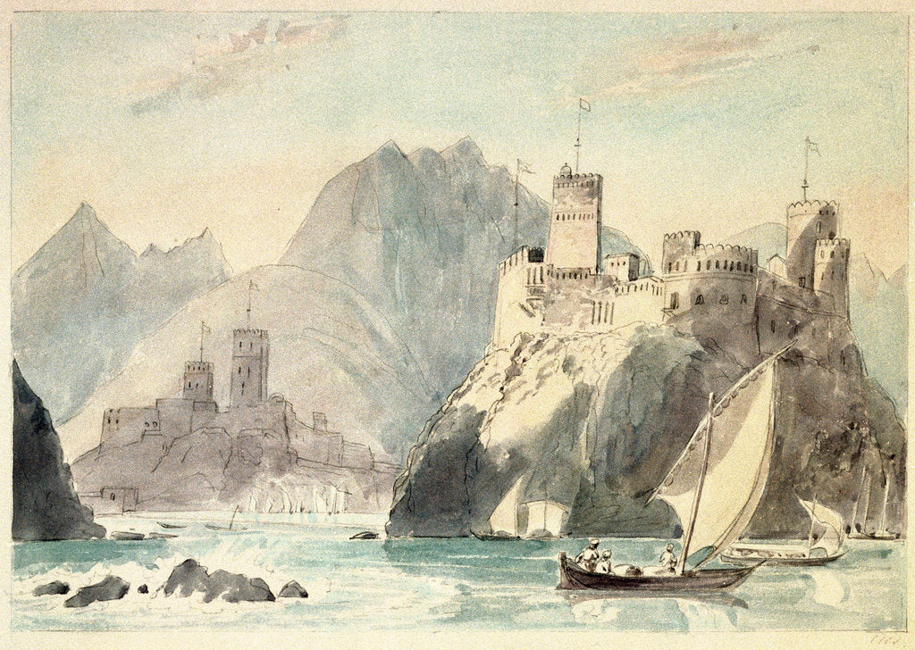 Detail of Castles of Jellati & Merani at Muscat by Charles Hamilton Smith