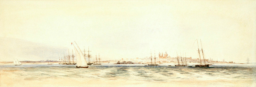 Detail of Montevideo harbour by Conrad Martens