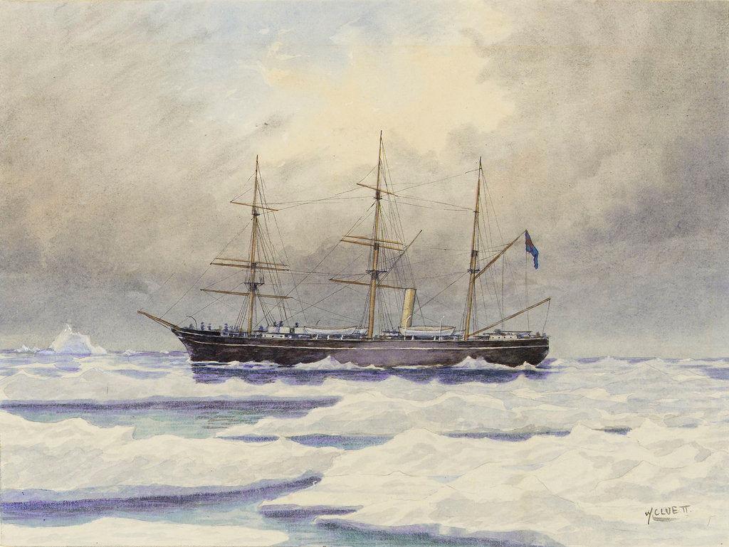 Detail of HMS 'Discovery' in the Arctic by William Cluett