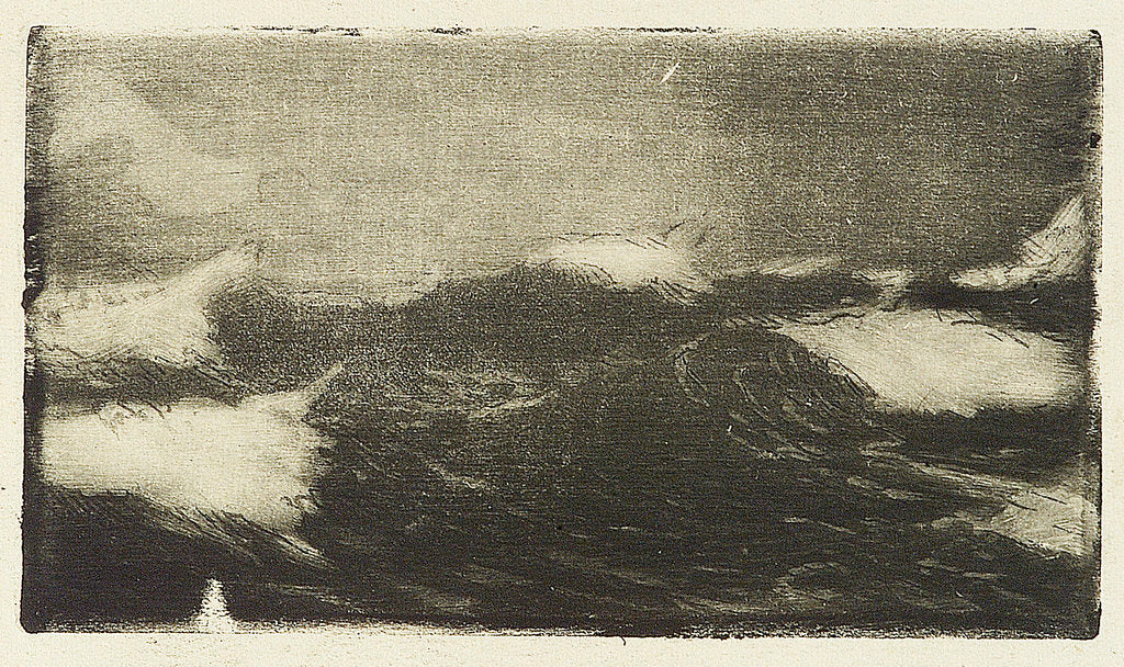 Detail of Seascape - grey-black rollers 1 by John Everett