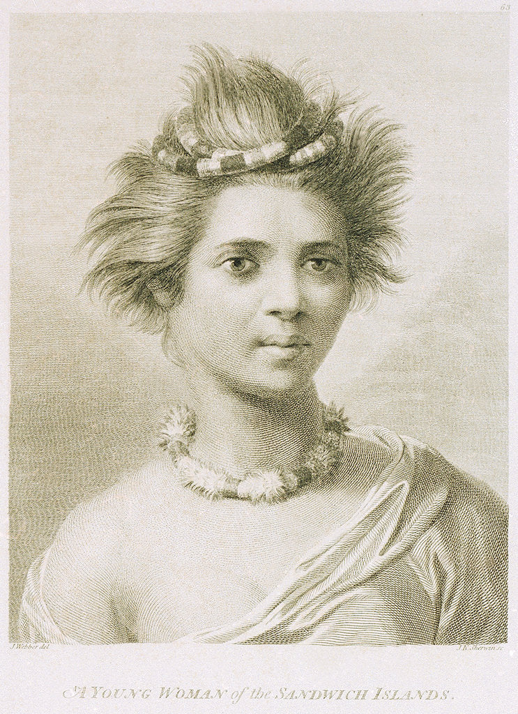 Detail of A young woman of the Sandwich Islands by John Webber
