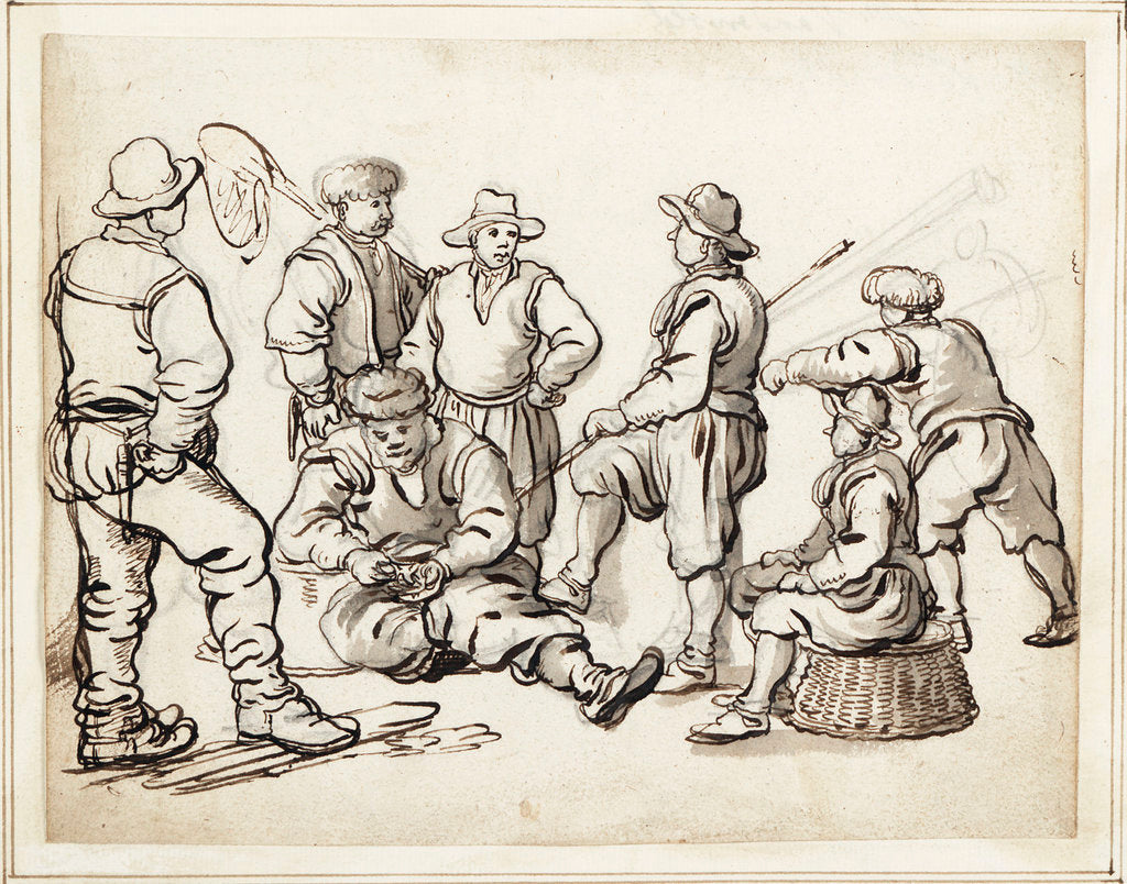 Detail of Six fishermen and a boy by Willem van de Velde the Elder
