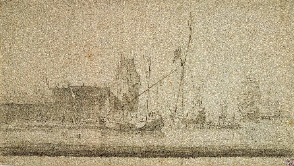 Detail of View of Enkhuizen by Willem Van de Velde the Younger