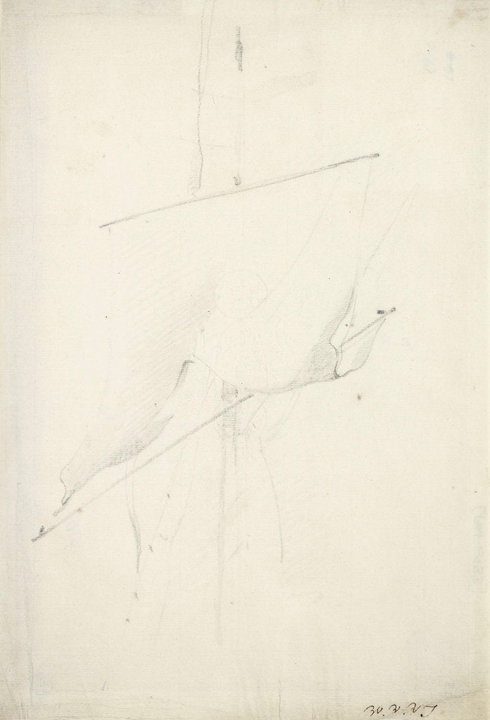 Detail of The loosed topsail of a yacht by Willem Van de Velde the Younger