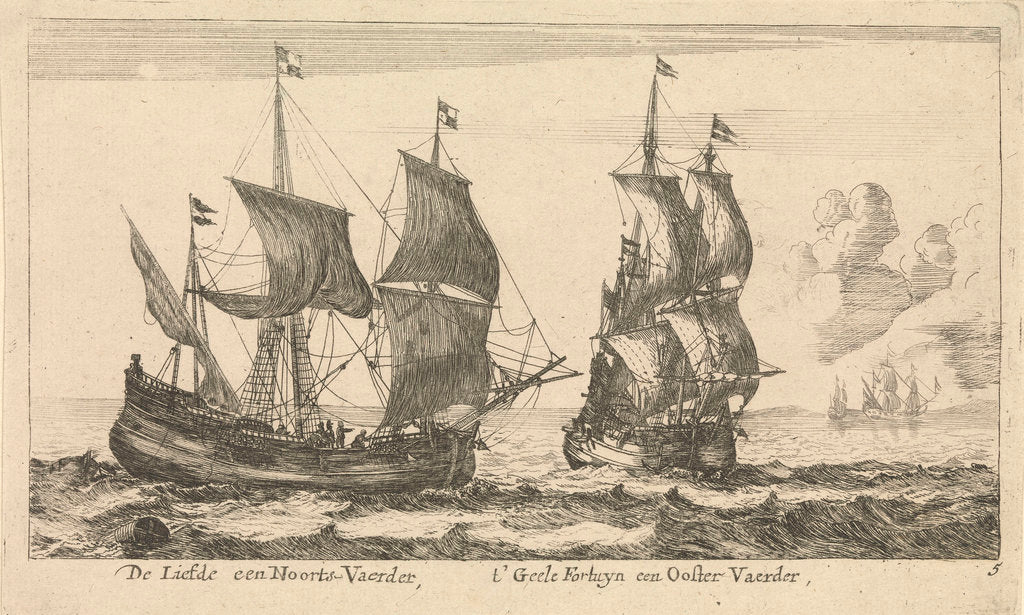 Detail of The Dutch ships 'Liefde' and 't'Geele Fortuyn' by Reinier Nooms