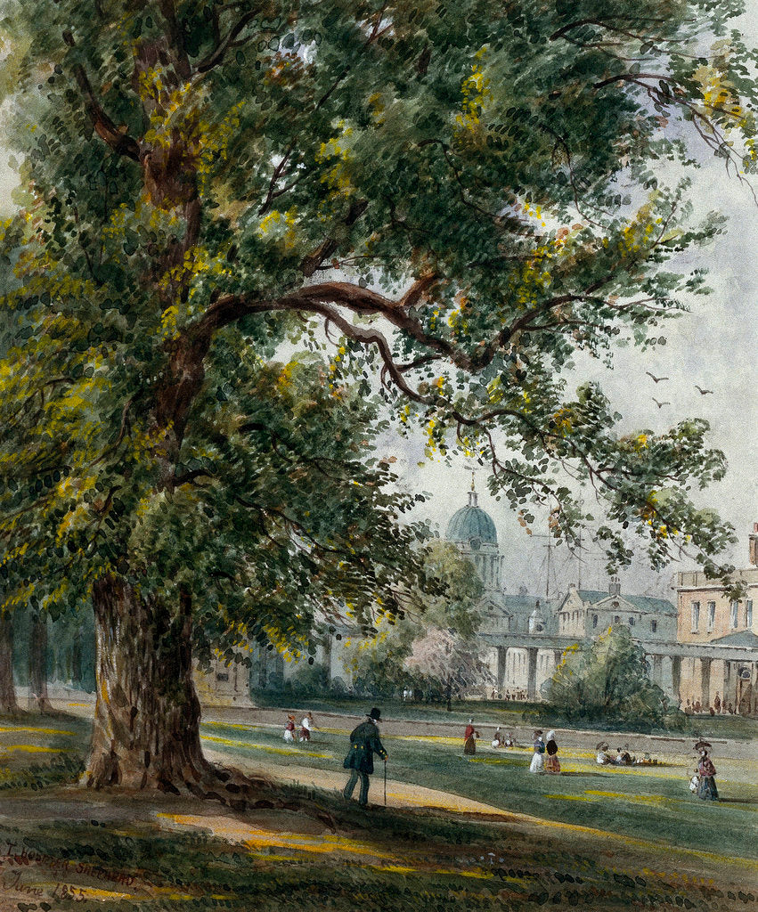 Detail of Greenwich Hospital from the park, June 1855 by Thomas Hosmer Shepherd