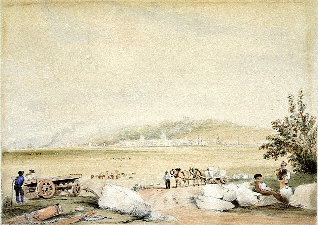 Detail of Greenwich from the Isle of Dogs by David Cox
