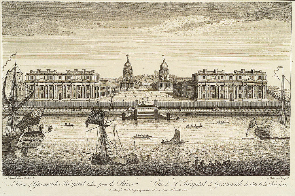 Detail of A view of Greenwich Hospital taken from the River by Millam