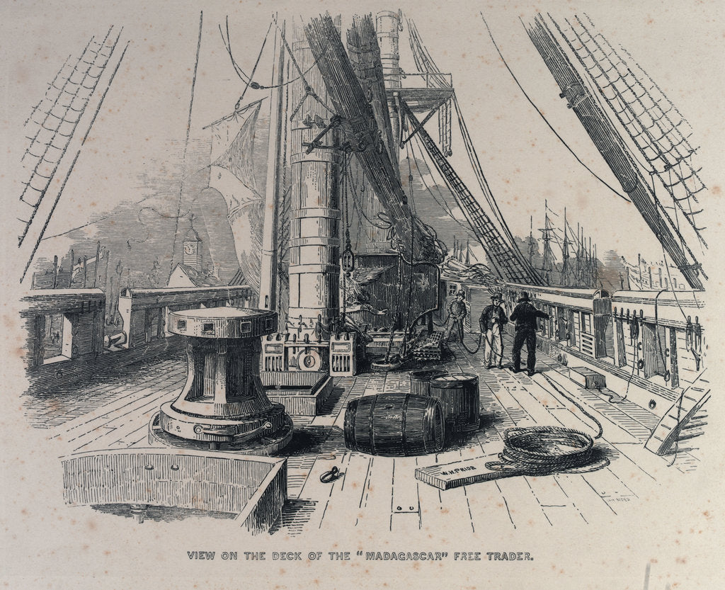 Detail of View on the deck of the Madagascar Free Trader by W.H. Prior