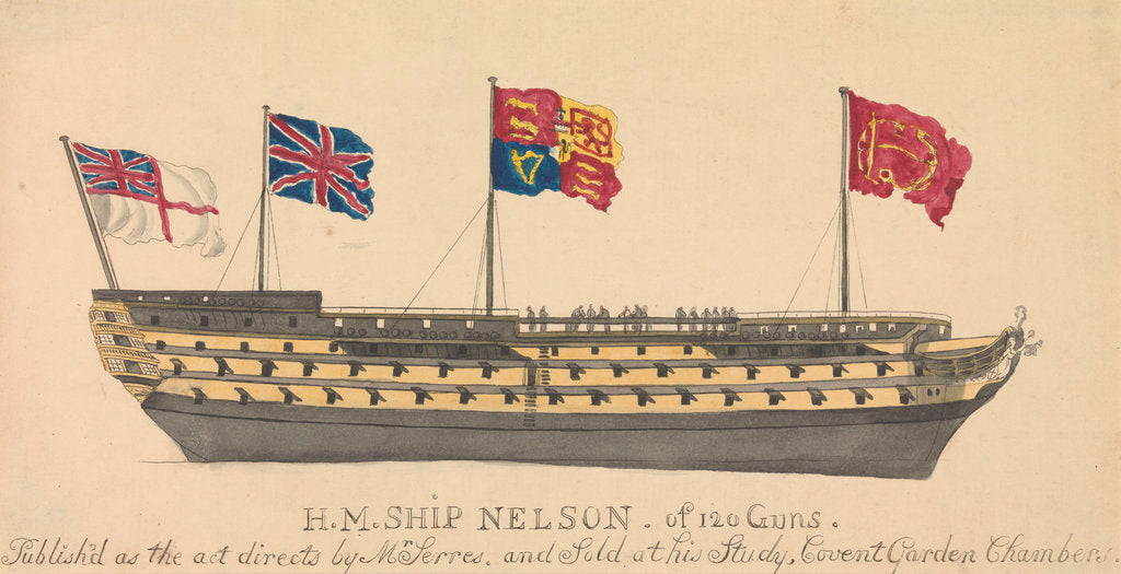 Detail of HMS 'Nelson' of 120 Guns by unknown
