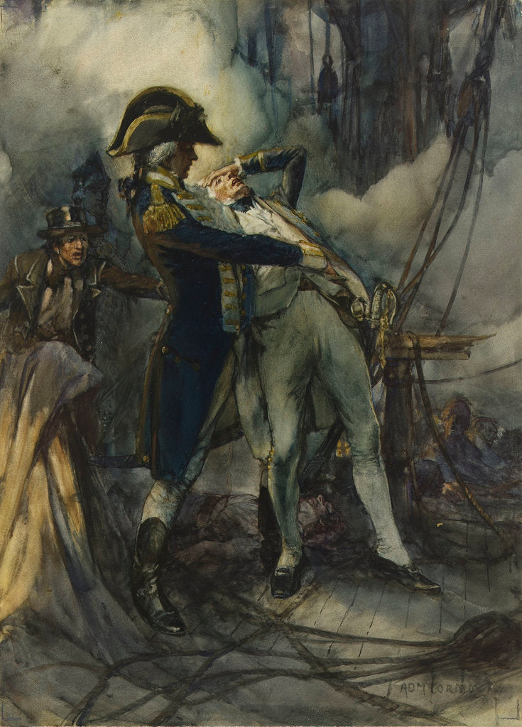 Detail of Nelson severely wounded at the Battle of the Nile, 1798 by Arthur David McCormick