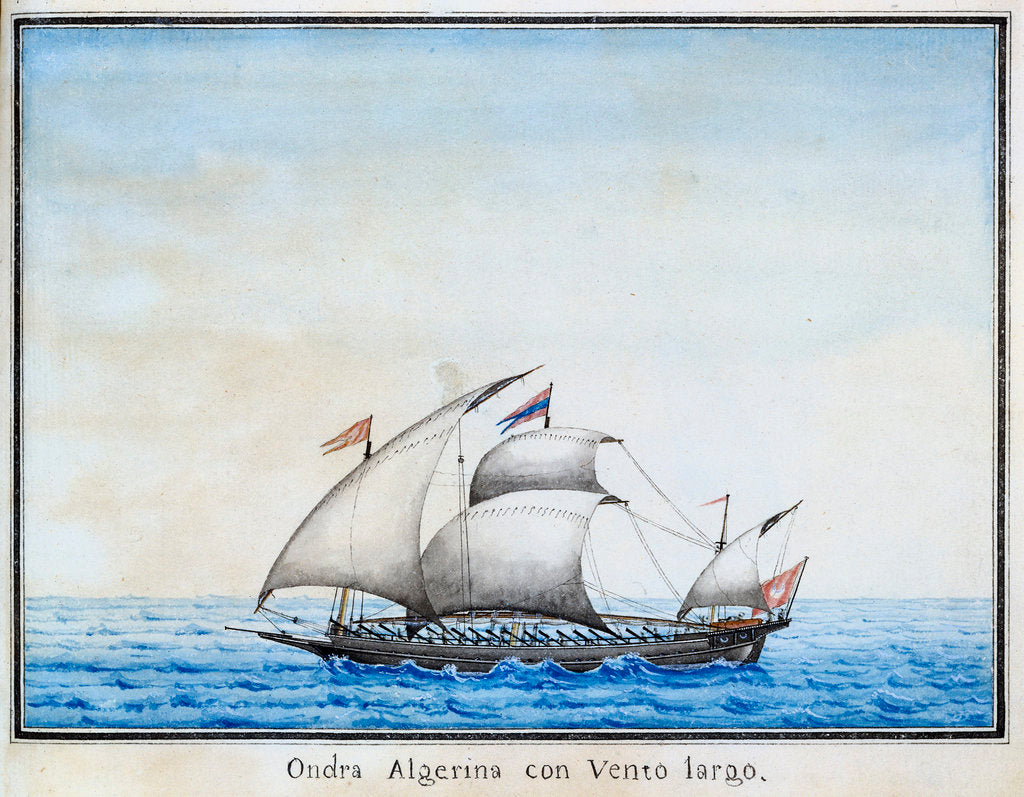 Detail of Algerian galley at sea by unknown