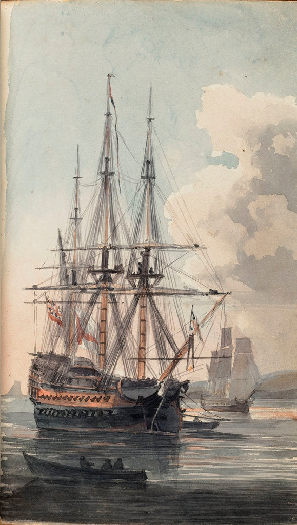 Detail of View of His Majesty's ship Inflexible by Edward Pelham Brenton