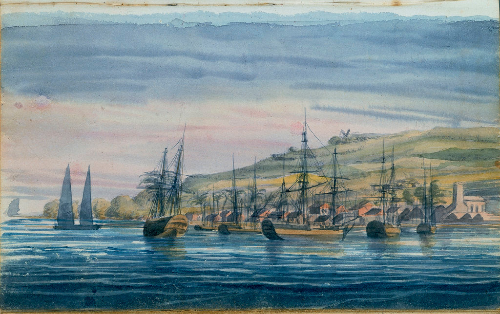 Detail of View of Bridgtown and part of Carlisle bay in the Island of Barbadoes by Edward Pelham Brenton