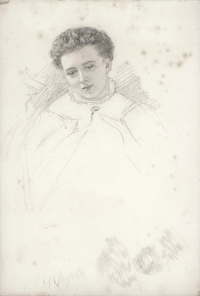 Detail of Unfinished portrait of a woman by John Brett