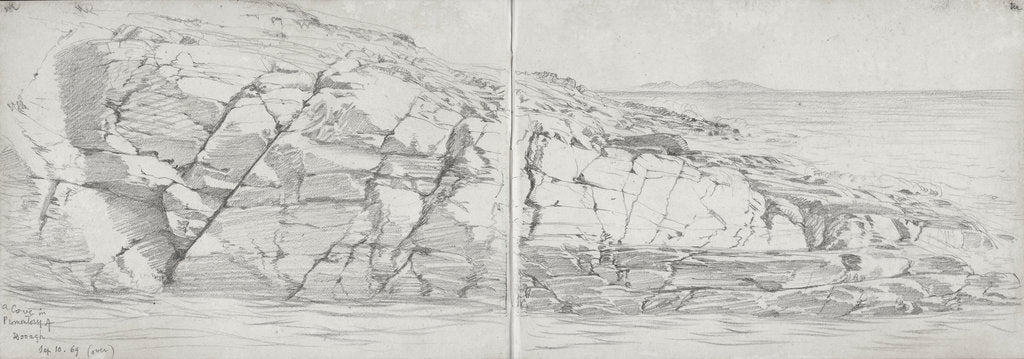 Detail of Sketch of a promontory of Dooagh by John Brett