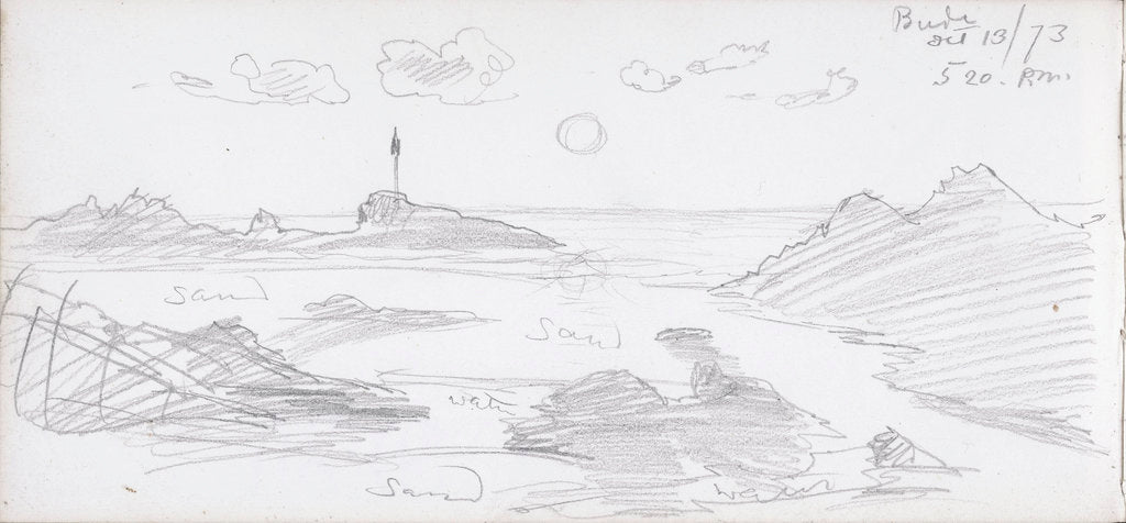 Detail of Sketch of seashore by John Brett