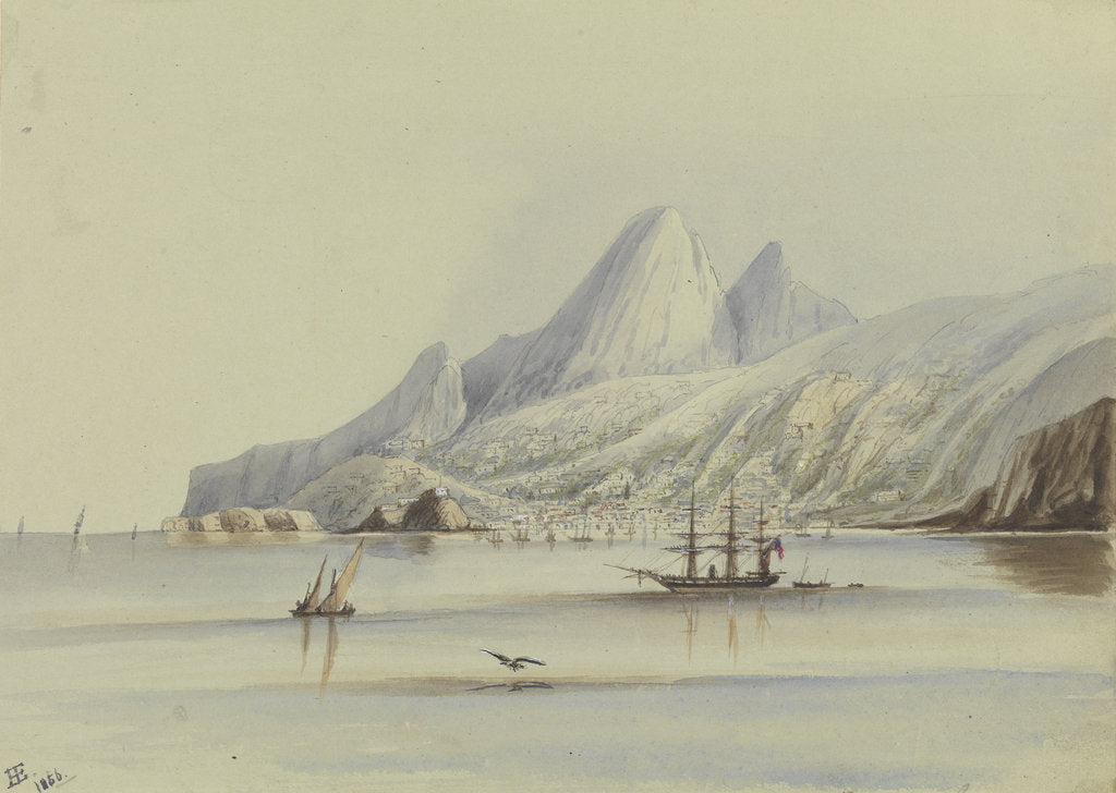 Detail of View of Madeira showing HMS 'Tribune' 1856 by Harry Edmund Edgell