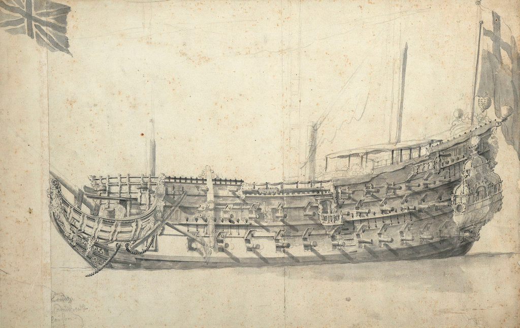 Detail of Portrait of HMS 'London' (1656) by Willem van de Velde the Elder