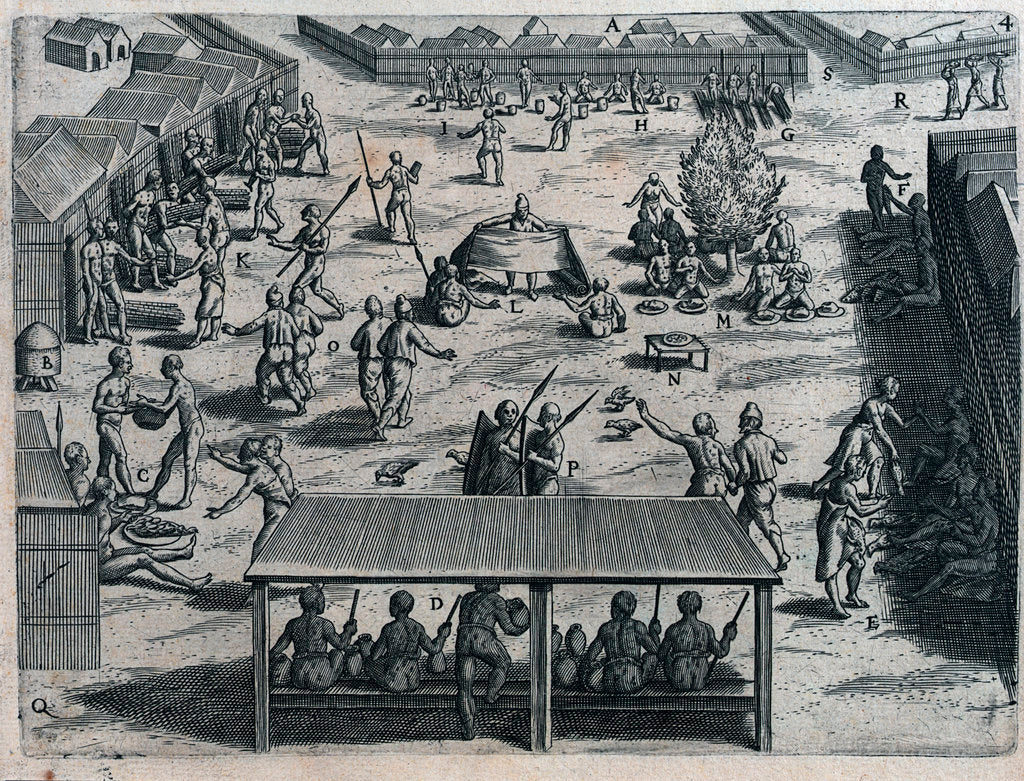 Detail of Voyage of the Dutch to the Gold Coast of Guinea, 1600. The market at Cape Corso by Johannus Theodorus de Bry