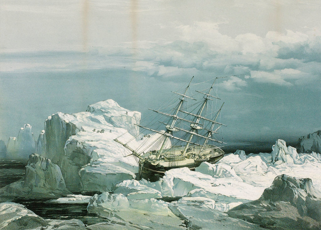 Detail of HMS 'Investigator' trapped in the ice on the north coast of Baring Island, 29 August 1851 by S. Gurney