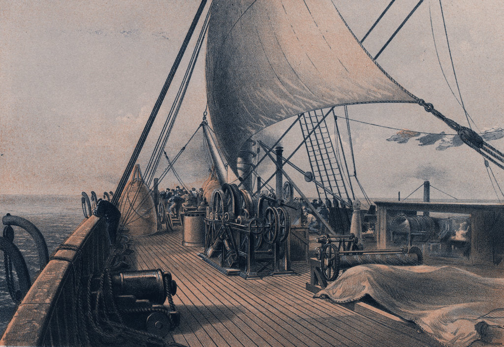 Detail of Forward deck cleared for the final attempt at grappling - 11 August 1865 by R. Dudley