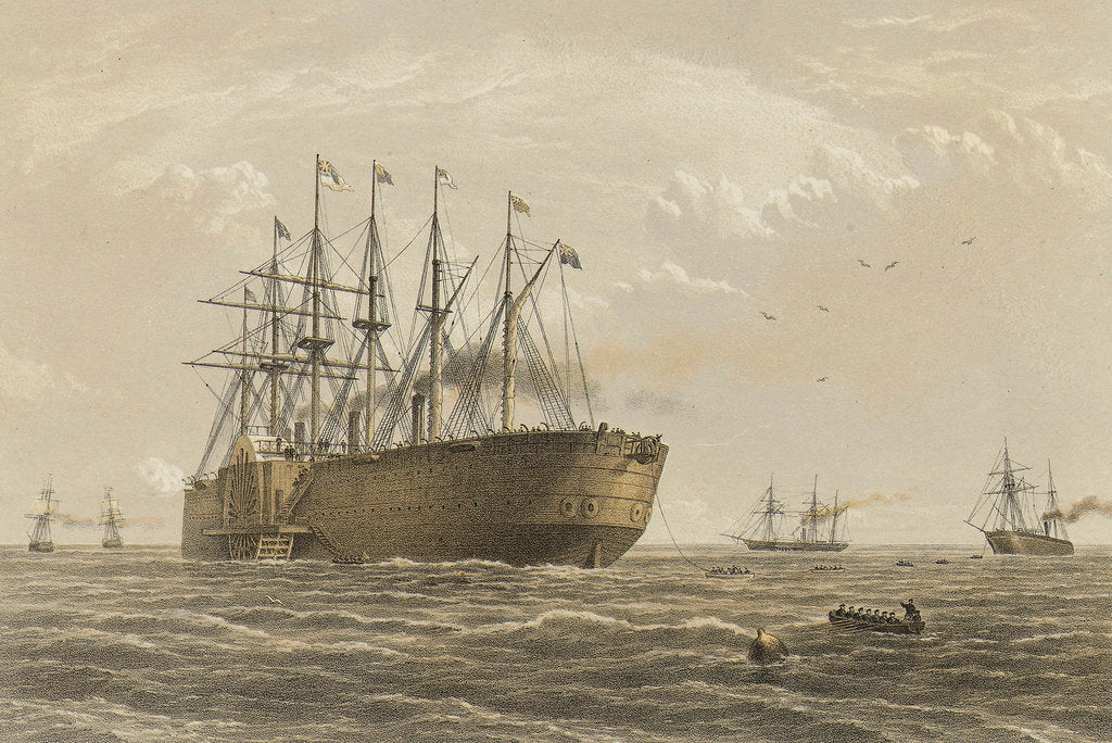 Detail of The 'Great Eastern' under weight July 23rd (escort and other ships introduced being the Terrible, the Sphinx the Hawk & the Caroline) by R. Dudley