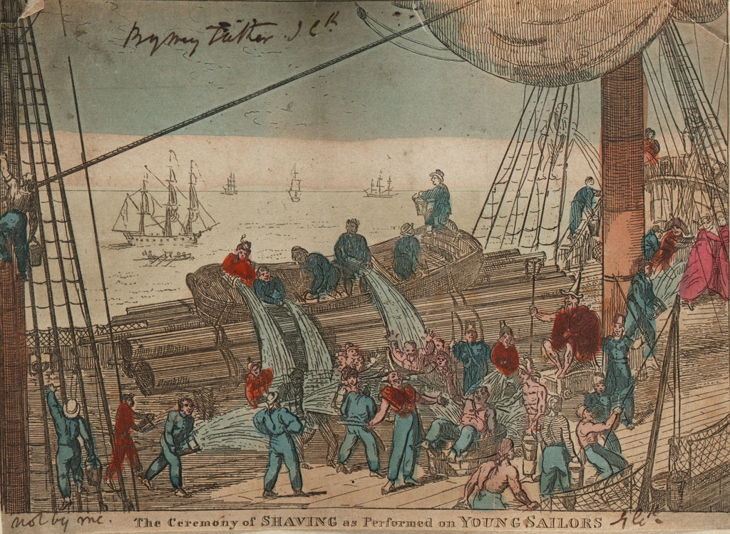 Detail of The Ceremony of Shaving as Performed on Young Sailors by George Cruikshank