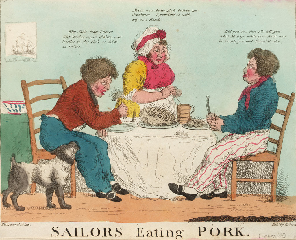 Detail of Sailors Eating Pork by George M. Woodward