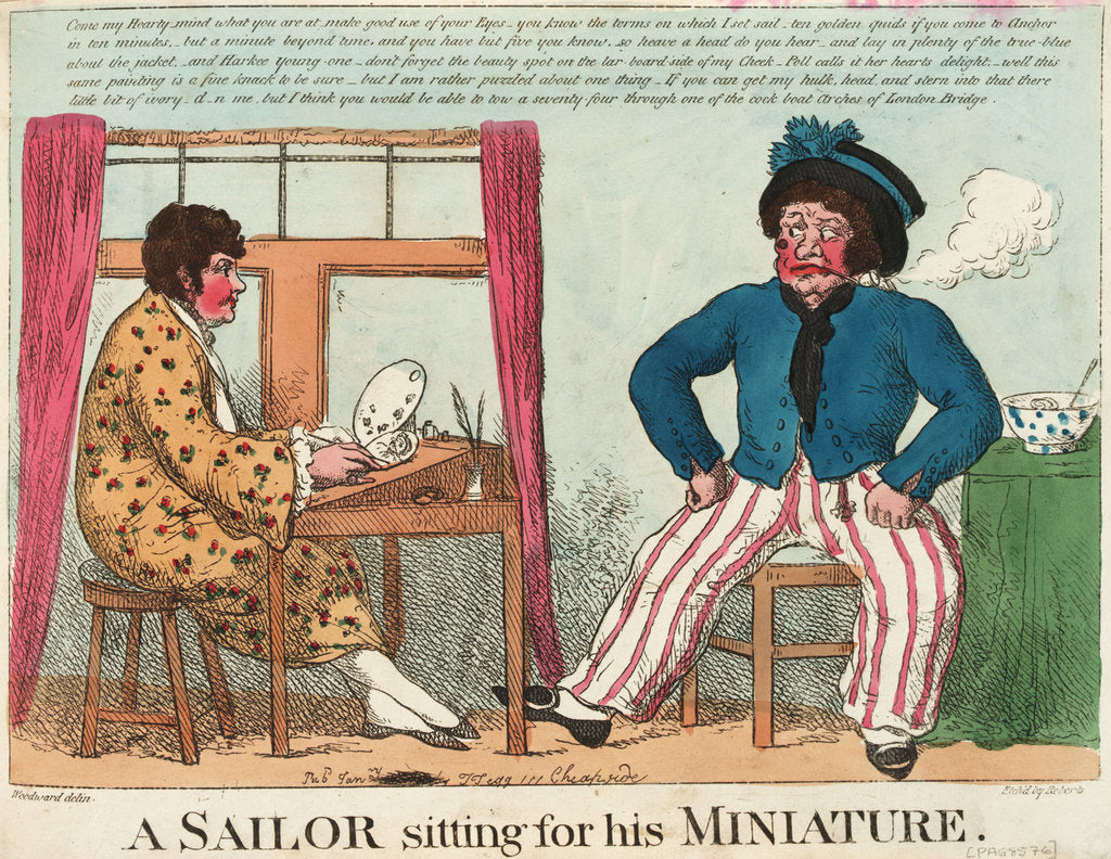 Detail of A Sailor Sitting for his Miniature by George M. Woodward