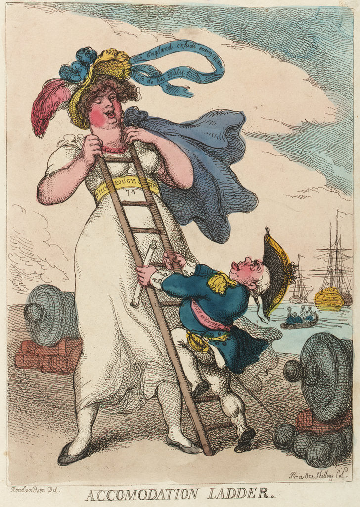 Detail of Accommodation ladder by Thomas Rowlandson