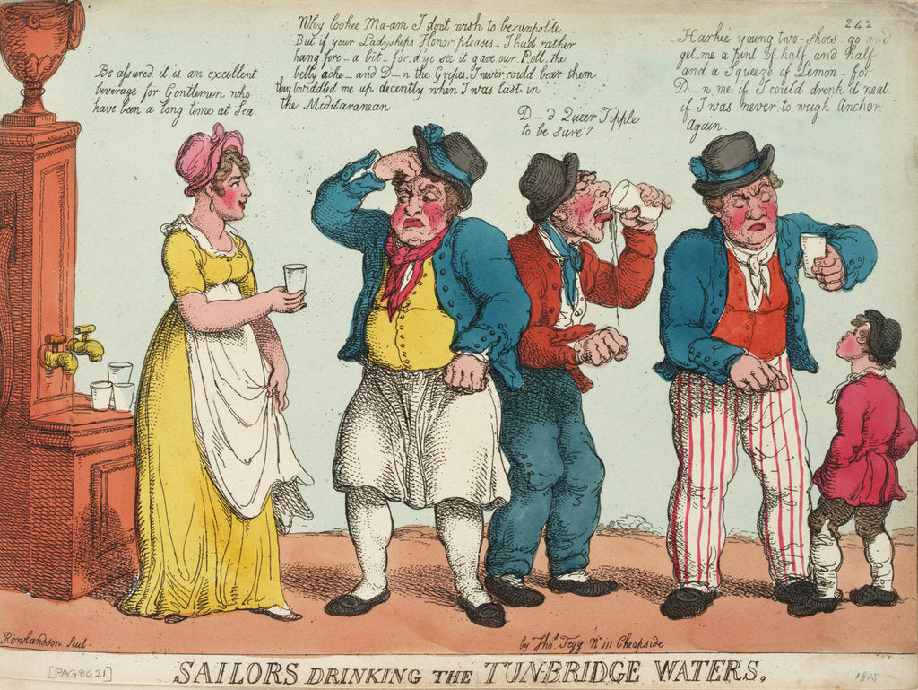 Detail of Sailors drinking the Tunbridge Waters by Thomas Rowlandson