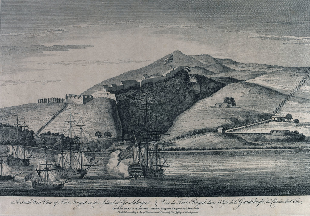 Detail of A south west view of Fort Royal in the island of Guadaloupe by Archibald Campbell