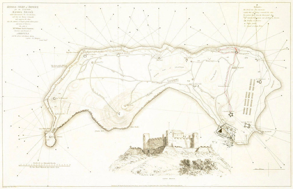 Detail of General chart of defence for the Island Banda Neira by M. Graham