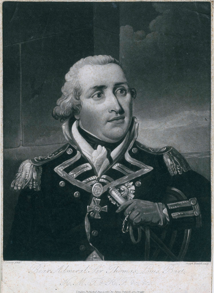 Detail of Rear Admiral Sir Thomas Louis (1759-1807) by Richard Livesay