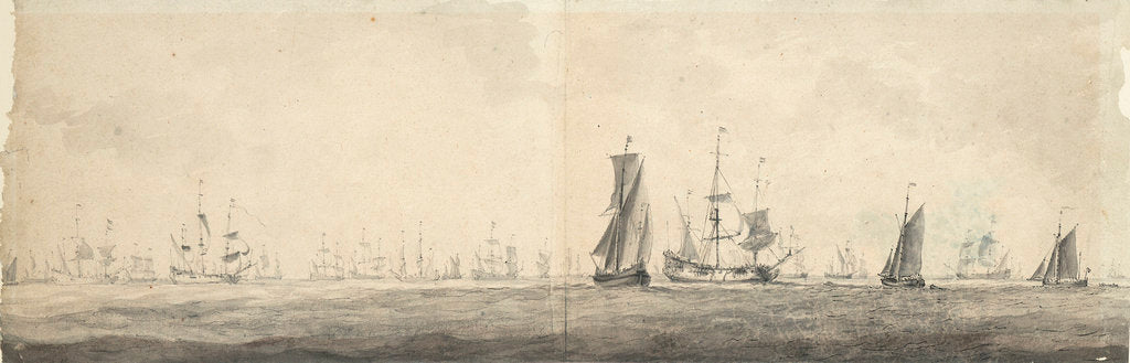 Detail of Dutch fleet by Willem van de Velde the Elder