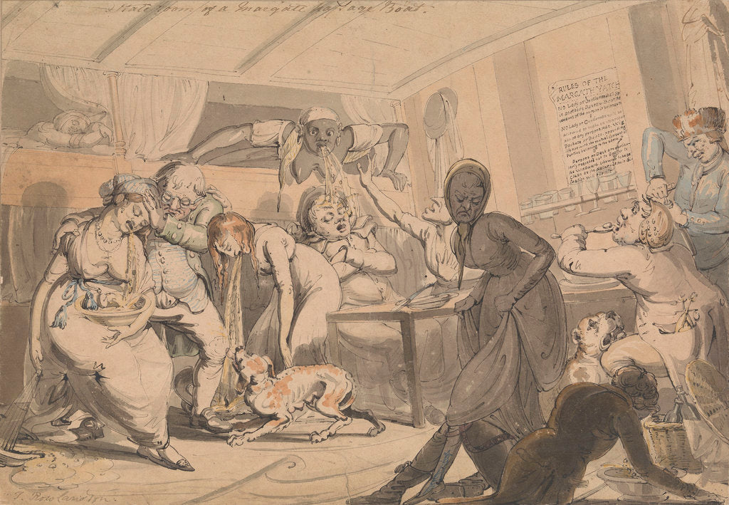Detail of Stateroom of a Margate passage boat by Thomas Rowlandson