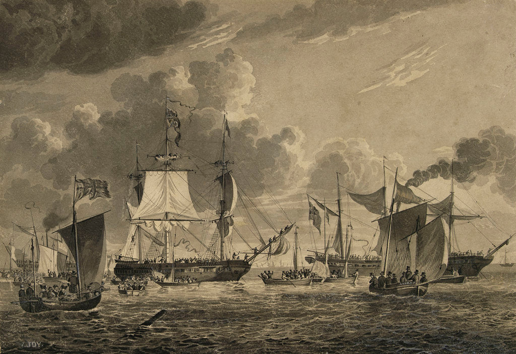 Detail of HMS 'George IV' passing Yarmouth on his return from Edinburgh, 1822 by William Joy