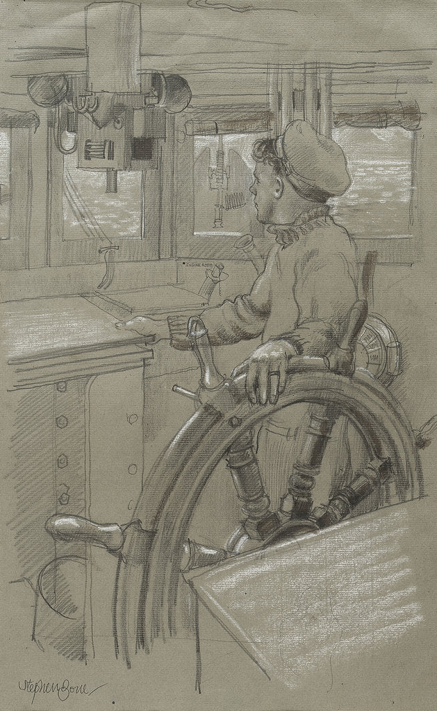 Detail of HM Trawler 'Coxswain' by Stephen Bone
