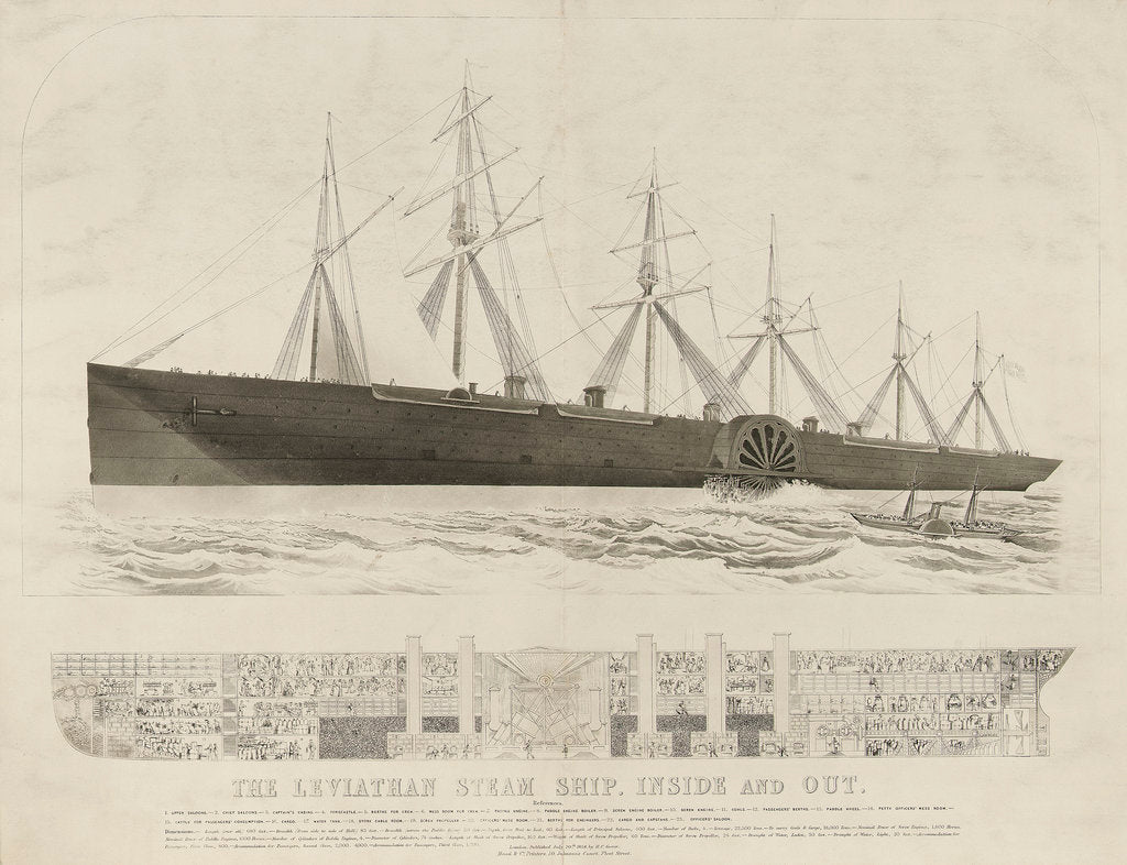 Detail of The 'steam ship 'Leviathan' ('Great Eastern') by Read & Co