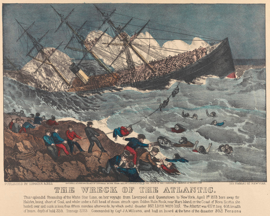Detail of The Wreck of the 'Atlantic' by Currier & Ives (publishers)