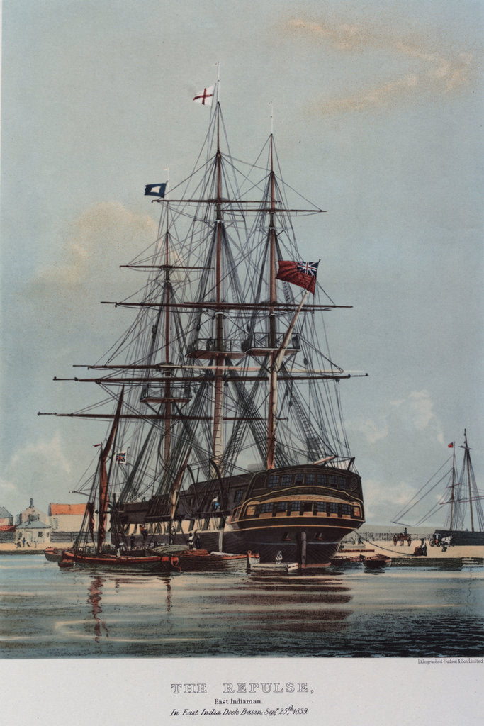 Detail of The East Indiaman 'Repulse' in East India Dock Basin, 25 September 1839 by Charles Henry Seaforth