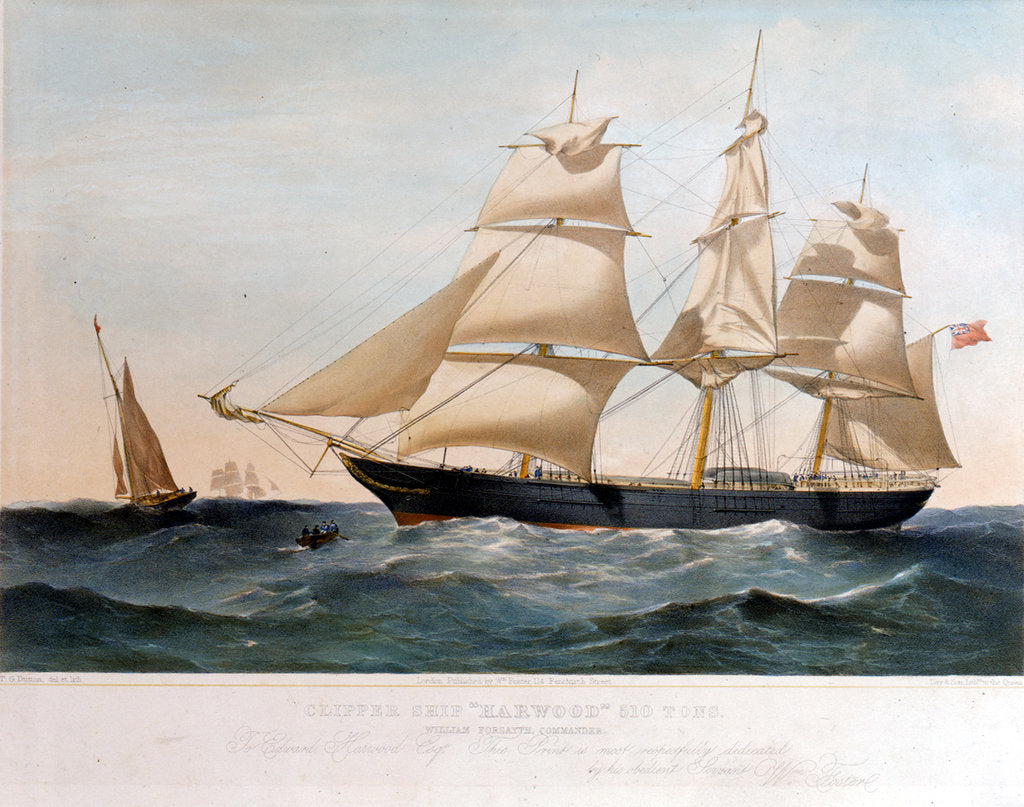 Detail of Clipper ship 'Harwood' (Br, 1857) by Thomas Goldworth Dutton