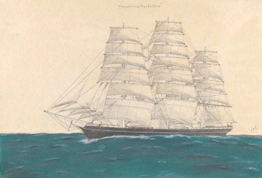 Detail of Clipper ship 'Thomasina MacLellan' (1873) by T. B. J