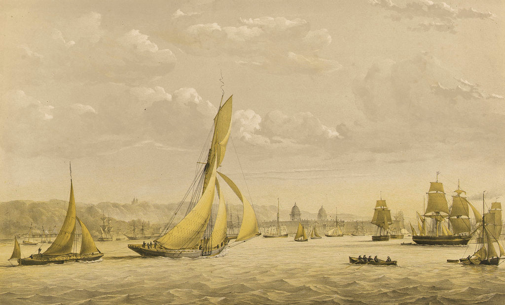 Detail of The Thames barge 'Charlotte', towed in by 'Vigilant' off Greenwich by unknown