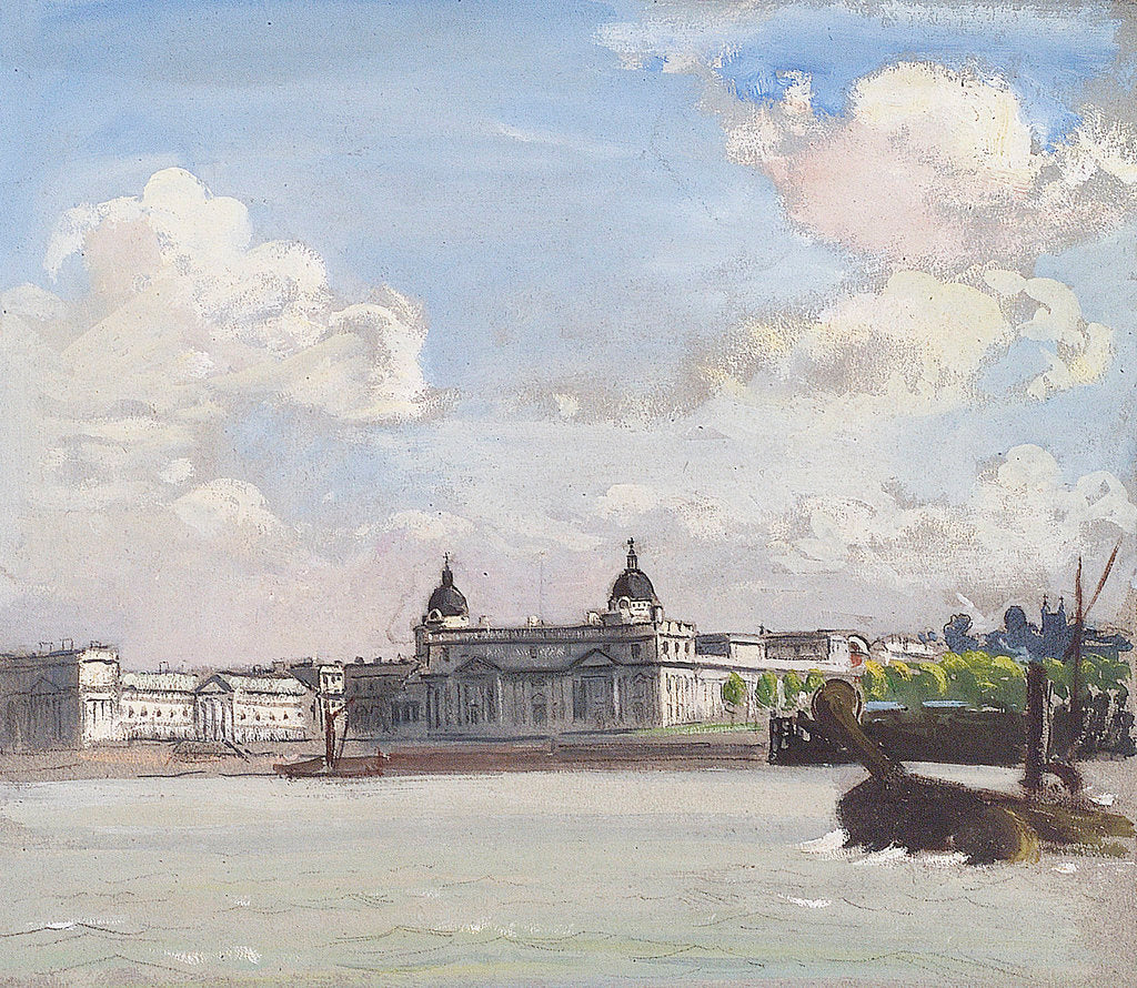 Detail of Royal Naval College and Royal Observatory Greenwich viewed from the north by John Everett