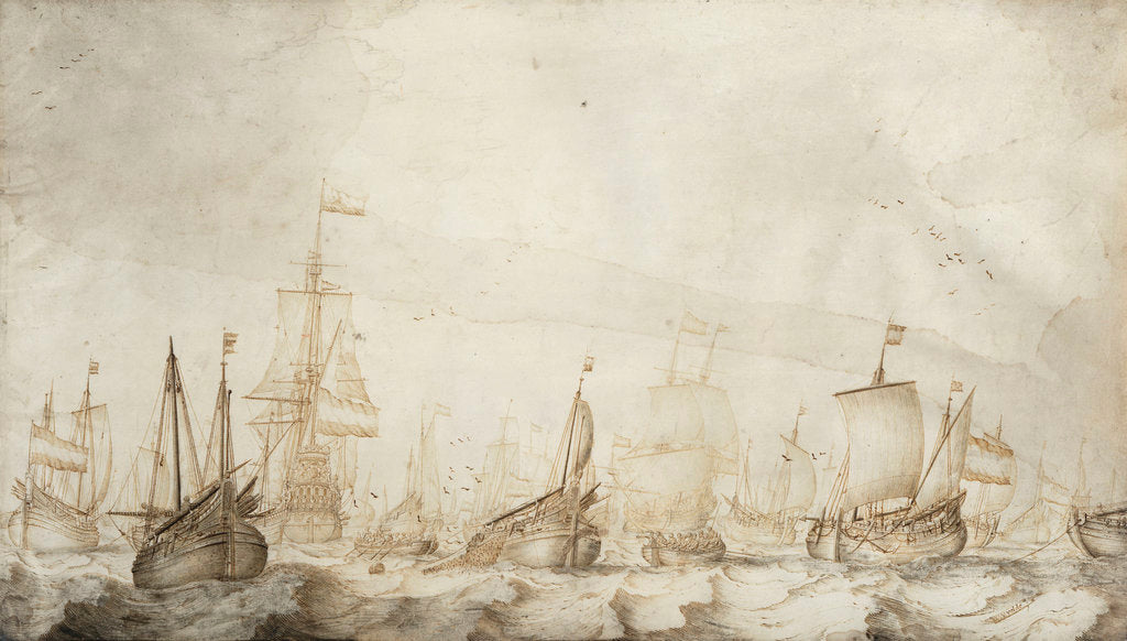 Detail of Dutch herring busses on the fishing ground by Willem van de Velde the Elder