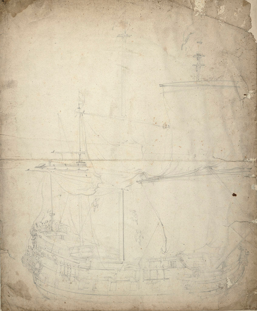 Detail of Portrait of a Dutch frigate by Willem van de Velde the Elder