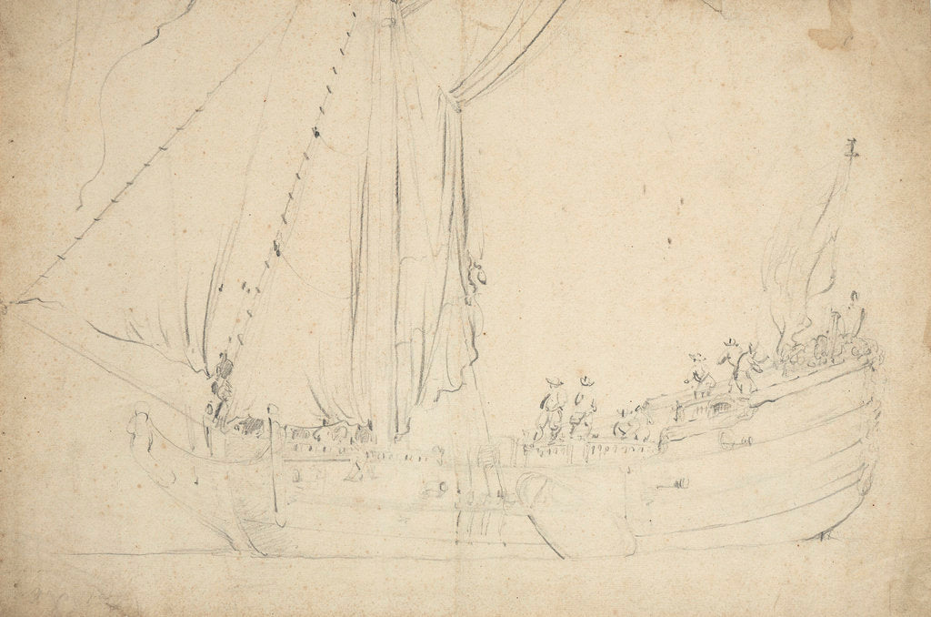 Detail of Portrait of a states yacht by Willem van de Velde the Elder