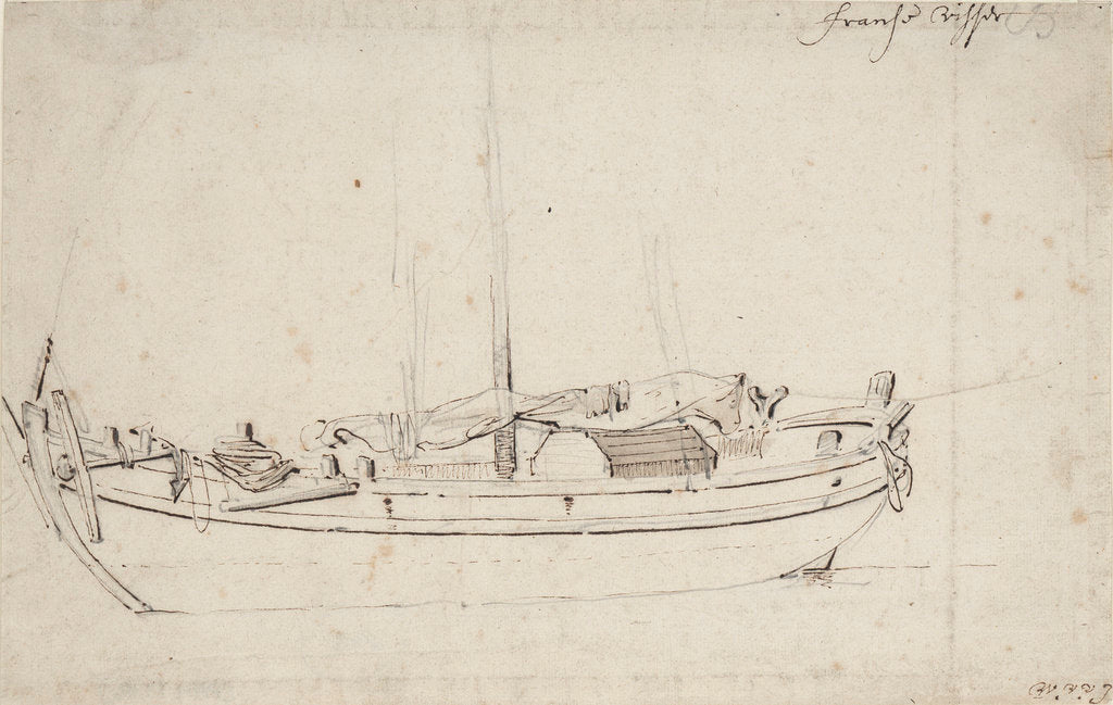 Detail of Study of a French fishing boat by Willem Van de Velde the Younger